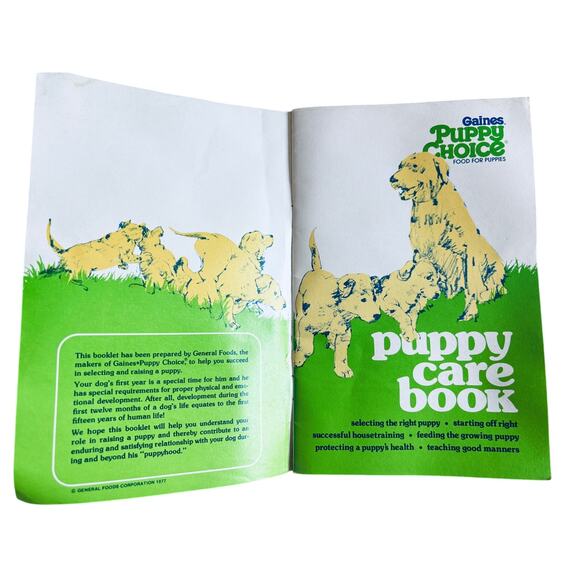 Puppy Care Book Gaines Dog Food Advertisement VTG 1977 General Mills Paperback - Picture 2 of 6